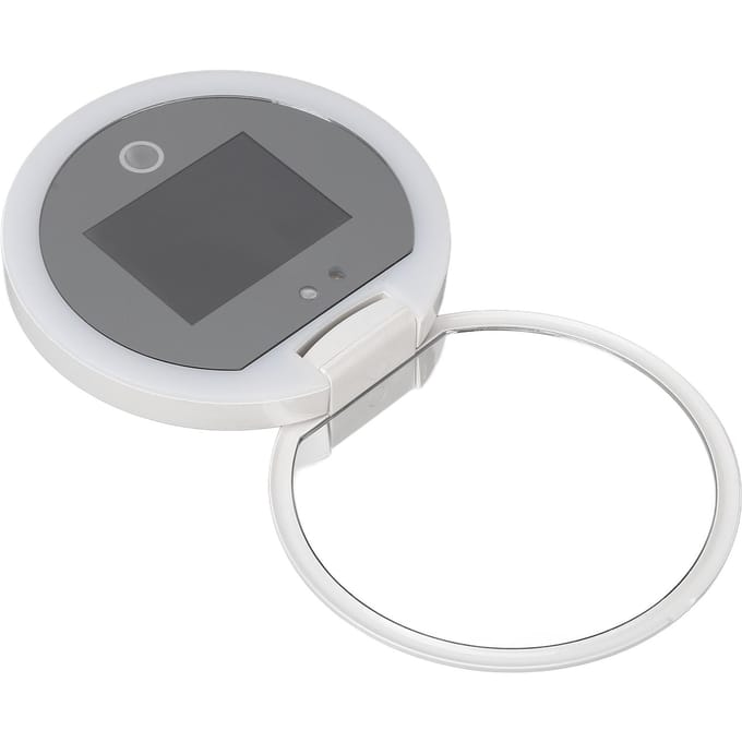 Slim Make-up Spiegeltje LED Zonbescherming Visualisatie Draagbaar Anti Vingerafdruk Vanity Spiegel voor white