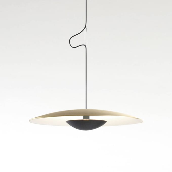MARSET Ginger LED hanglamp, Triac Ø32cm messing/wit