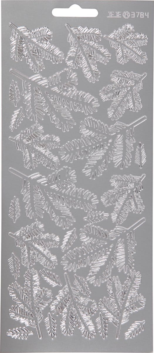 Stickers, twijgen, vel 10x23 cm, zilver, 1 vel