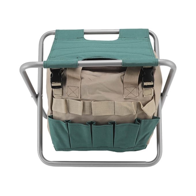 Tuin Klapstoel Opvouwbare Multifunctionele Stoel met Grote Capaciteit en Opbergtas voor Gereedschap voor gray