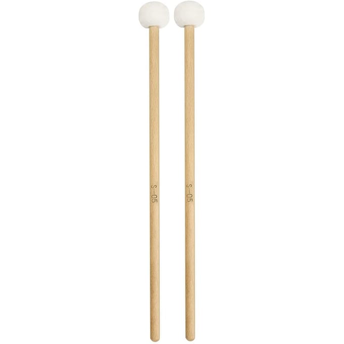 1 paar vilten hamers drumstokken met houten handvat voor percussie-instrument wit wit