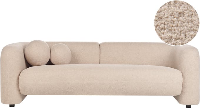 LEIREN - Driezitsbank - Beige - Bouclé