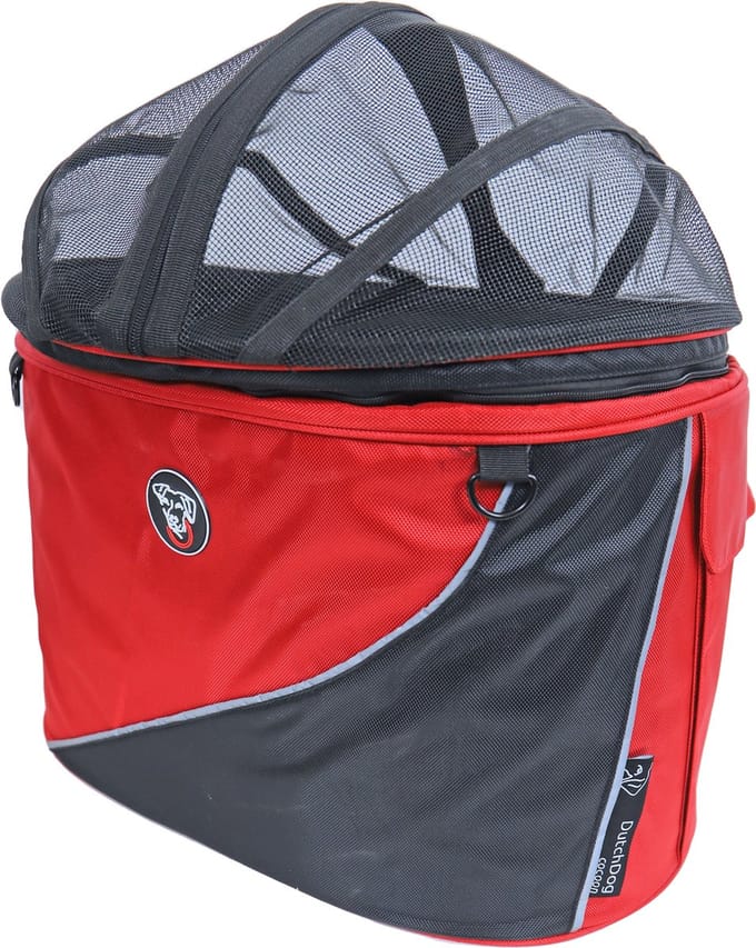 DoggyRide Draagtas/ Fietsmand - Cocoon XXL - Rood/Zwart