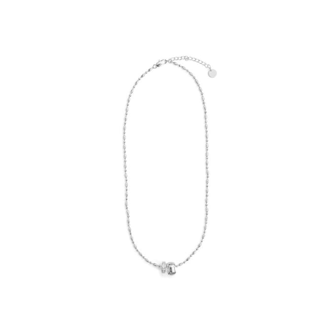 Collier - LUXENTER - Laino - Zircone brillante - Finition argent - Longueur 44,5 + 5 cm white