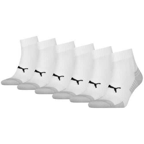 Puma Sport Cushioned Quartersokken Light 6-pack Wit-43/46