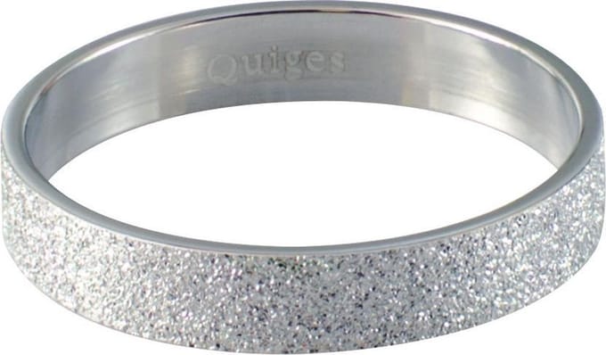 Quiges Stapelring Dames - Vulring Glitter - RVS Zilverkleurig - Maat 21 - Hoogte 4mm