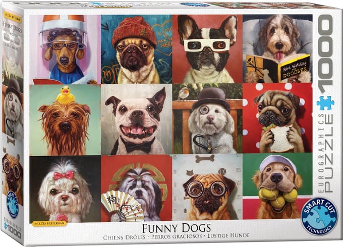 Eurographics puzzel Funny Dogs - Lucia Heffernan - 1000 stukjes