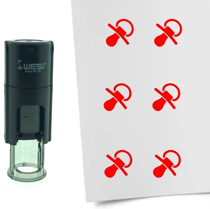 CombiCraft Stempel Speen 10mm rond - Rode inkt