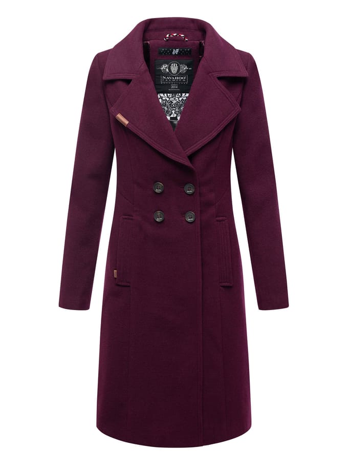 Navahoo Dames Trenchcoat Wooly – Premium Wintermantel met Elegante Pasvorm