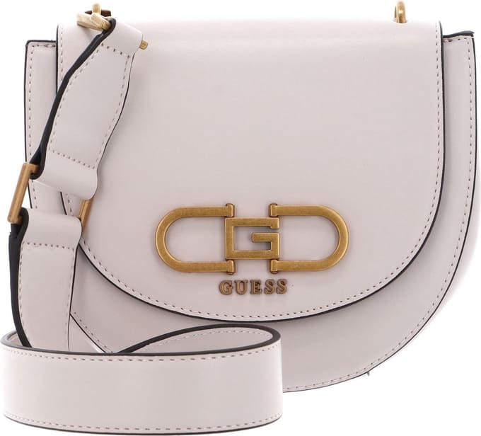 GUESS Schoudertas Fleet Mini Saddle Crossbody Bag Stone Crème