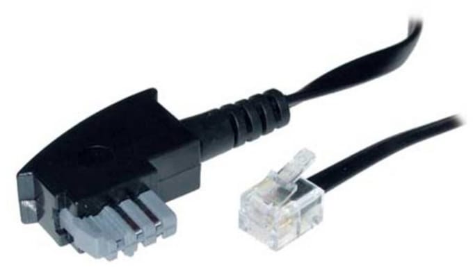 TAE-N - RJ11 telecom kabel | interne brug (6P2C) | zwart | 10 meter