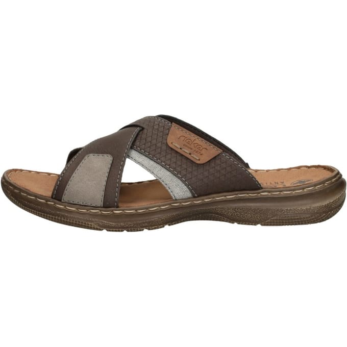 Rieker Erwan Slippers grijs Imitatieleer - Maat 40