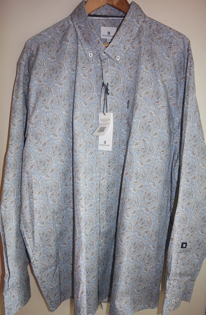 State of Art Overhemd LS Print Popli - Maat 3XL