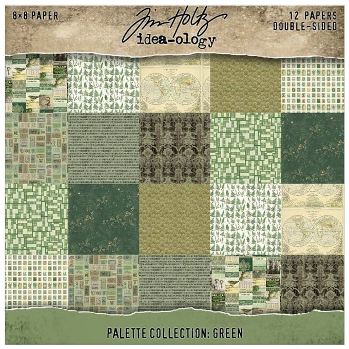Tim Holtz idea-ology Palette collection green 8x8 inch