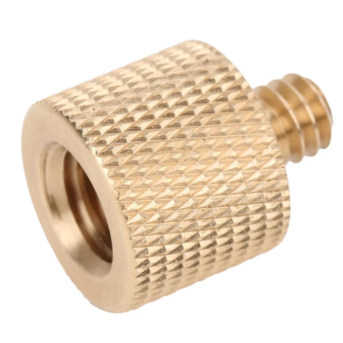 Messing Schroefadapter 1/4 Inch Mannelijk naar 3/8 Inch Vrouwelijk Statiefdraad Reducer Schroefadapter beige