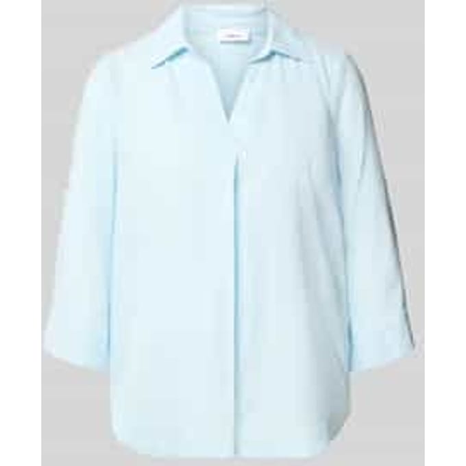 relaxed fit overhemdblouse van mix van linnen en viscose