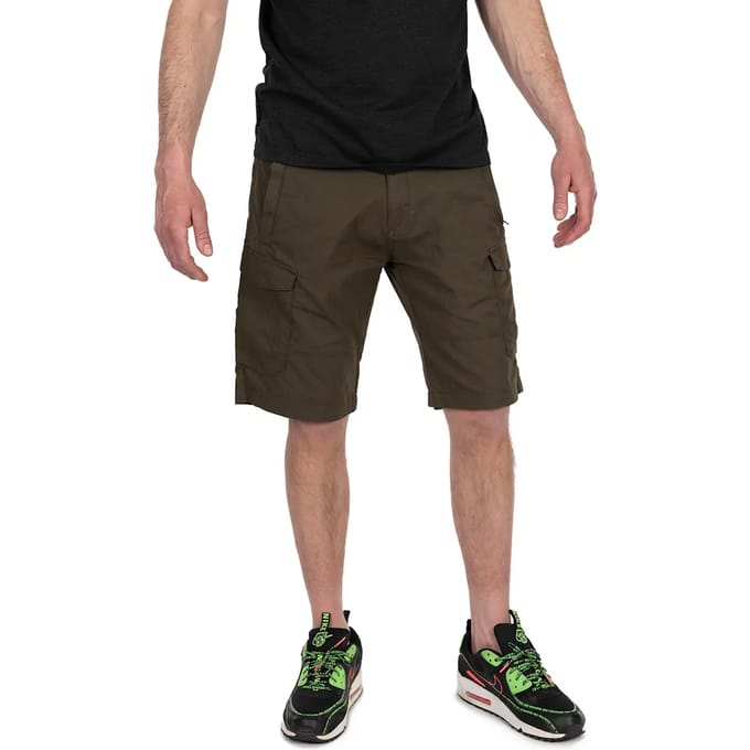 Fox Collection Lightweight Cargo Shorts Green & Black Small