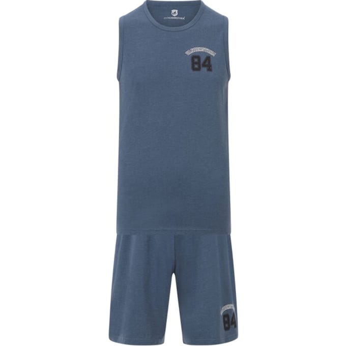 Korte pyjama LANDOGAR blauw