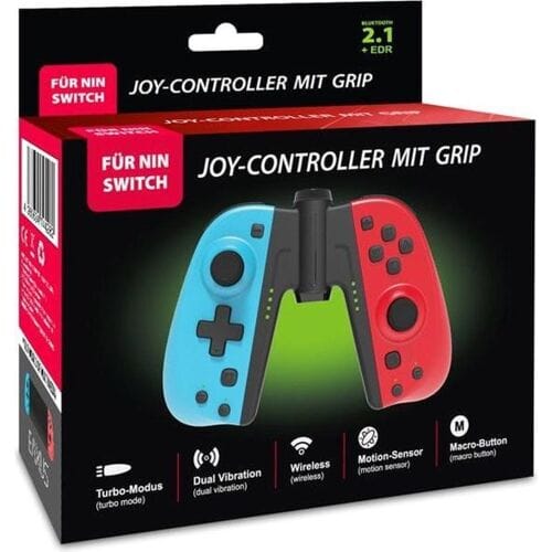Eaxus Joy-Con Controller Paar-Blauw / Rood Incl. Grip (Switch) Nieuw