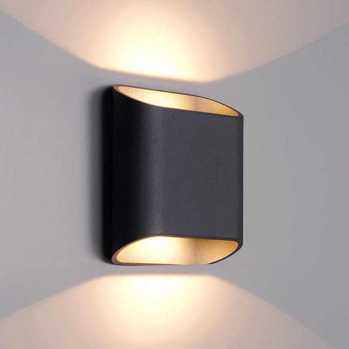 LCD LED buiten wandlamp, grafiet, up & down, CCT, dimbaar, aluminium