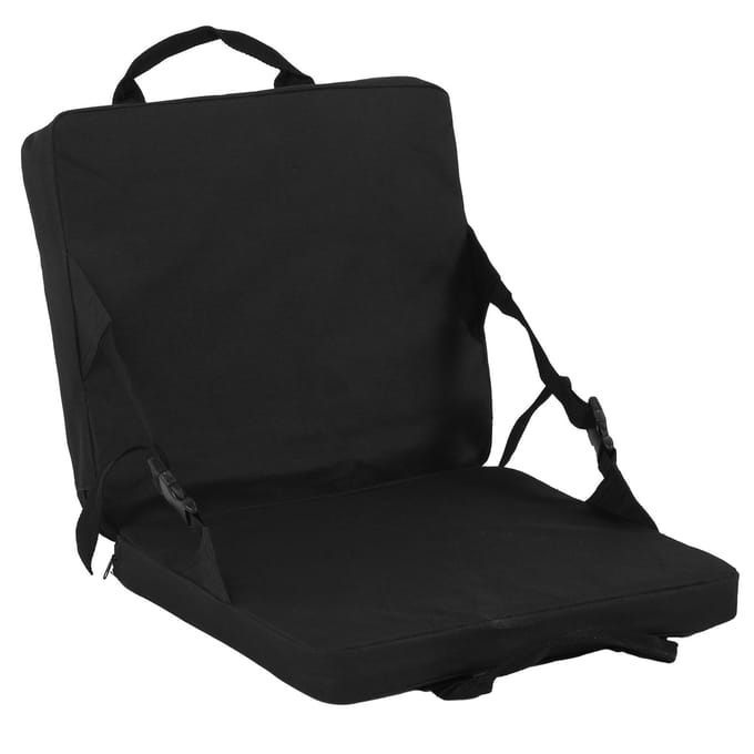 Coussin Pliant Extérieur Portable Réglable Coussin de Camping Chaise avec Dossier Noir black