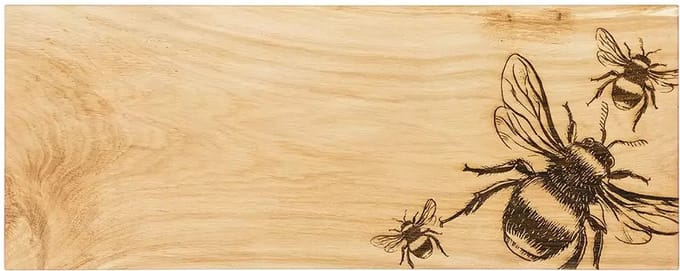 Serveerplank Bijen Groot - 60x25 - Schots Eikenhout - Scottish Made