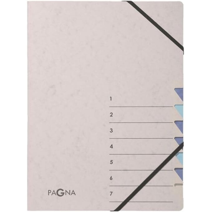 Sorteermap Pagna Easy - A4 - 7 tabs - lichtblauw / donkerblauw