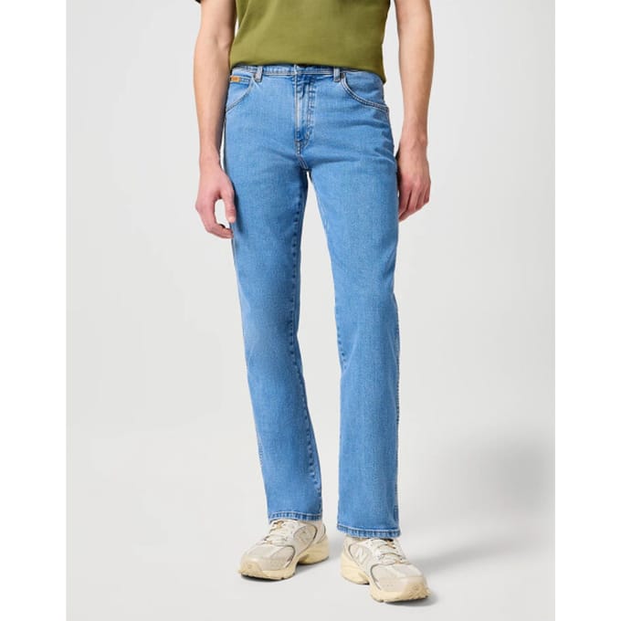 Wrangler Texas Str Heren Regular Fit Jeans Blauw - Maat W38 X L30