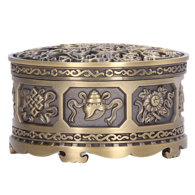 Wierookhouderbrander Koperen aromabrander Huisdecoratie Ornament voor Binnentempel black
