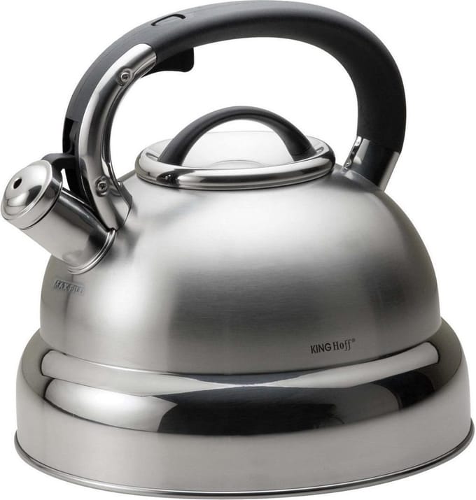 Kinghoff 1210 - Fluitketel - Zilverkleurig - 4 liter - Extra groot