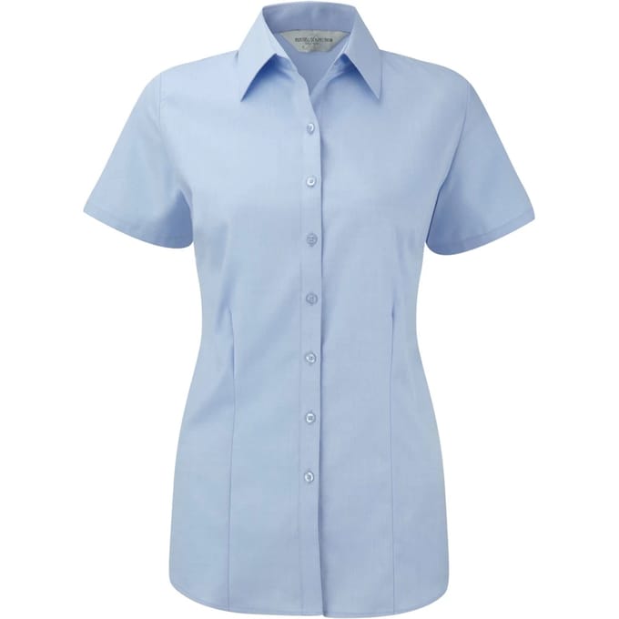 Russell Collection Dames/Dames Formeel Overhemd Visgraat (Lichtblauw)