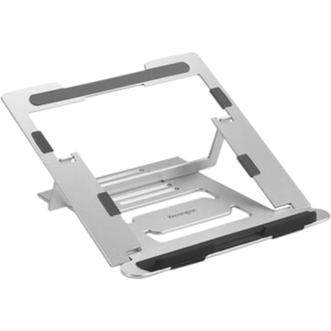 Laptopstandaard Kensington Easy Riser™ K50417WW, tot 16", in 6 standen in hoogte verstelbaar en kantelbaar, inklapbaar, B 239 x D 14 x H 239 mm, aluminium, zilver