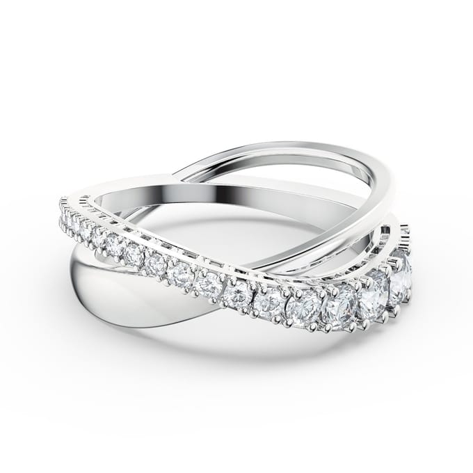 Swarovski Twist Dames Ring Metaal - Zilverkleurig - 19.25 mm / maat 60