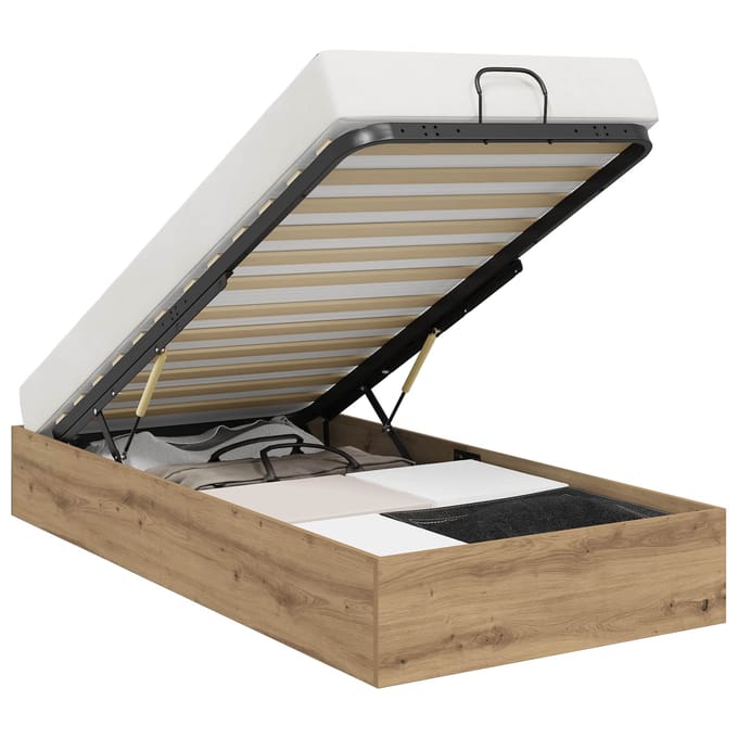 vidaXL - Ottoman - Bedframe - Artisan - Eik - 100 - x - 200 - cm - Geconstrueerd - hout