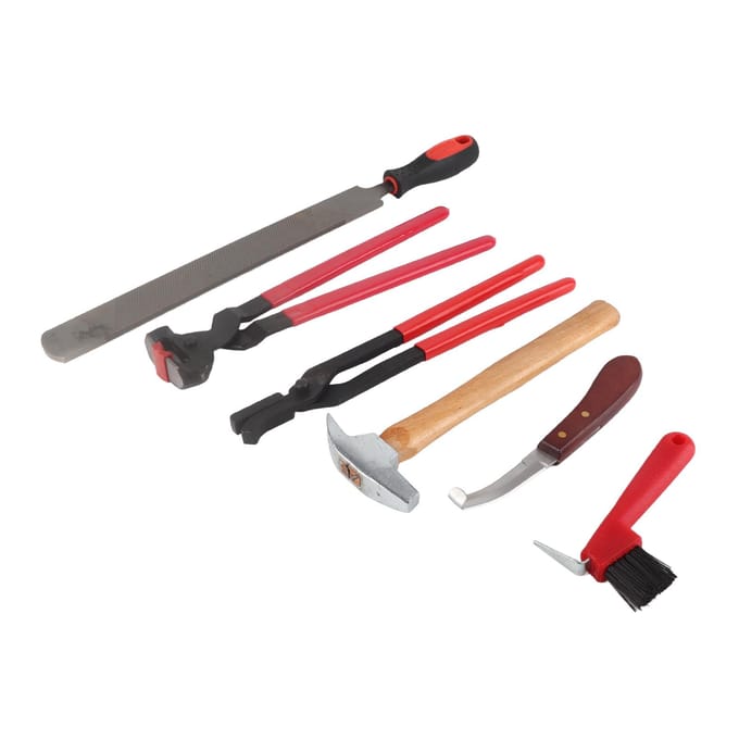 6-delige Set Professionele Hoefsmid Hoef Trim Gereedschap Nagel Hoefijzer Tang Trim Gereedschap gray