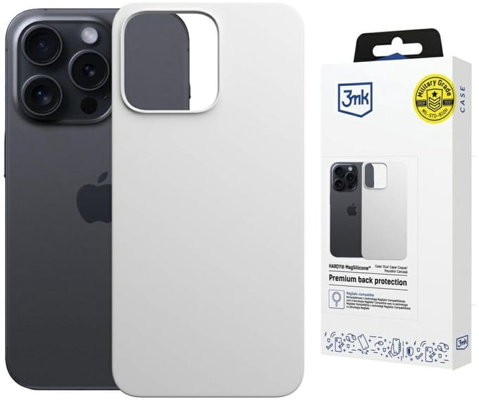 3MK Hardy MagSilicone Hoesje voor Apple iPhone 16 Pro Max Wit