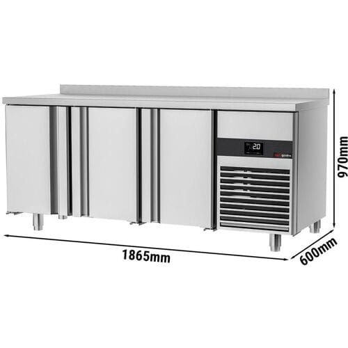GGM Gastro Koelwerkbank PREMIUM - 1865x600mm - met 3 deuren zilver
