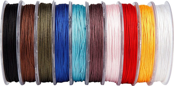 Polyester koord - Assortiment, dikte 1 mm, kleuren assorti, 10x50 m
