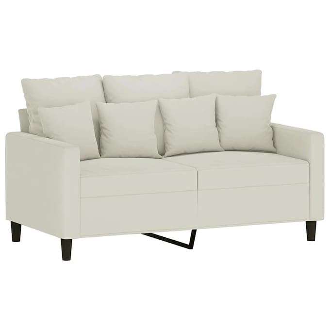 vidaXL - 2-delige - Loungeset - met - kussens - fluweel - crèmekleurig