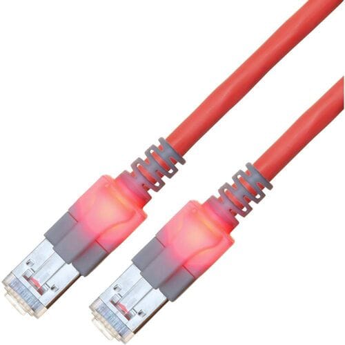 EasyLan S/FTP DualBoot LED Kabel Cat.6 (Class E), LSOH, rood, 3 m