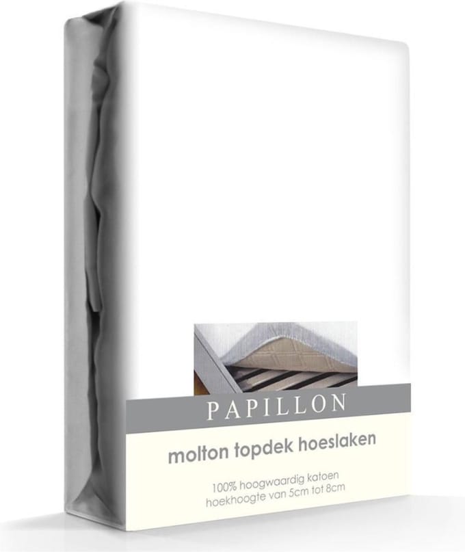 Topper Molton Hoeslaken Katoen Papillon-140 x 200 cm