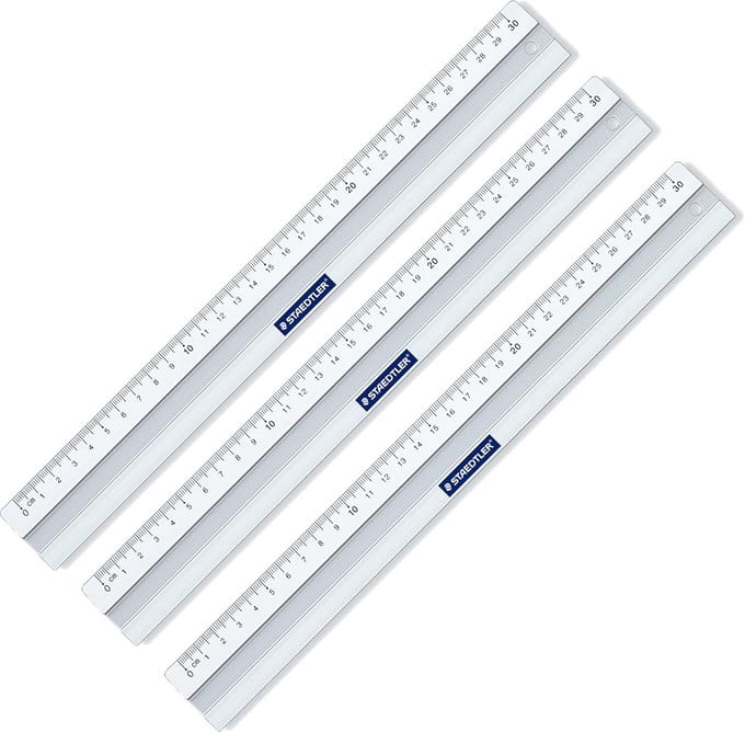 3-Pack Metalen Liniaal 30 cm - Professioneel Teken- en Meetgereedschap