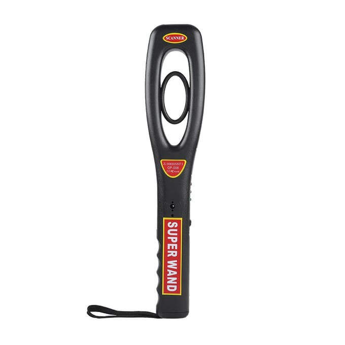 Zeer gevoelige handmetaaldetector voor luchthavens, treinstations, veiligheidscontrole black