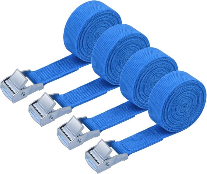 SolidKeus - 4 Stuks Hoge Druk Spanbanden 2 Meter met Clip Sluiting