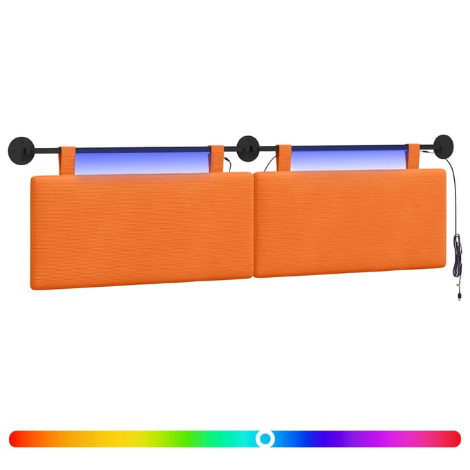 vidaXL - Hangend - hoofdbord - Oranje - Corduroy - stof