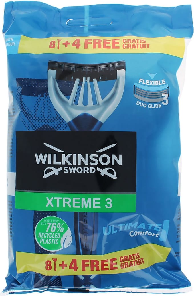 Wilkinson Sword Xtreme 3 Disposable Razors (12 Pieces)