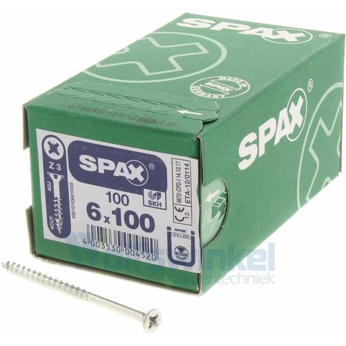 Spaanpl schr vz pk 6.0x100 poz(100) spax