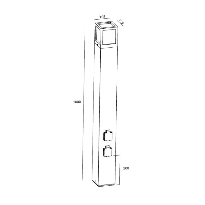 Deko Light 733065 Facado Socket Staande buitenlamp E27 20 W Donkergrijs