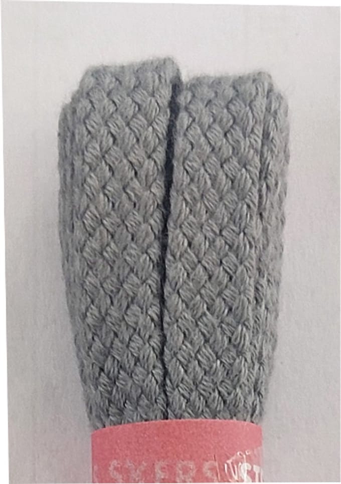 Strickers Veter - Licht Grijs - Plat - Lengte 90 cm - Breedte 7 mm - Schoenveter