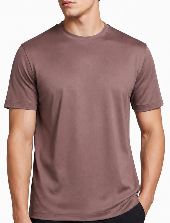 Aansluitend Glans Shirt Heren - Rood Bruin - T-shirt - Glimmend
